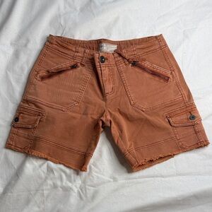 Free People Orange Cargo Shorts Women’s 2